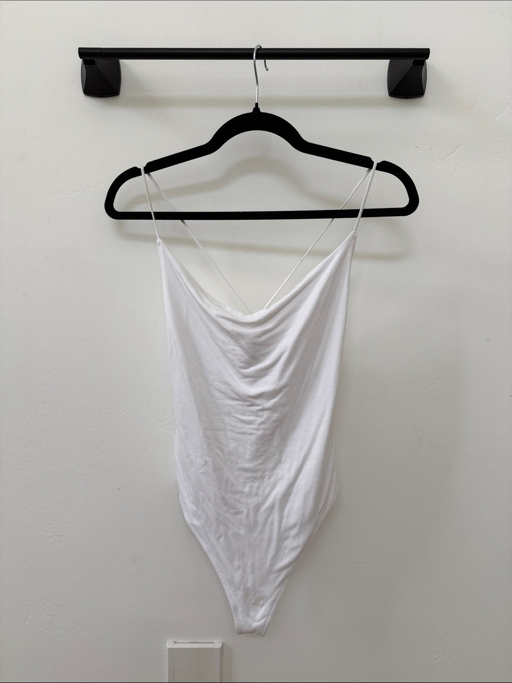 White Cowl Neck Spaghetti Strap Bodysuit A&F
